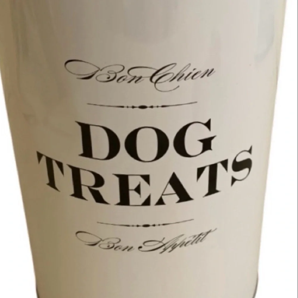 GIFT SET Dog Treats Canister & Puppy Love Book Dog Lover Kitchen Decor Bundle